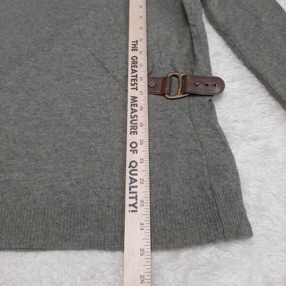 Lauren Ralph Lauren Mayda Wrap Sweater Women's Green Buckle Wool Blend Sweater - Picture 6 of 9